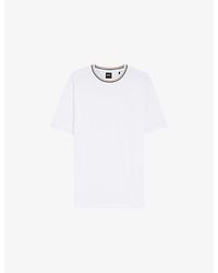 BOSS - Contrast-Trim Short-Sleeved Cotton-Piqué T-Shirt - Lyst