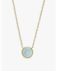 Astley Clarke - Luna 18Ct- Plated Sterling- And Aqua Quartzite Pendant Necklace - Lyst