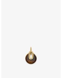 Monica Vinader - Kate Young Gemstone 18Ct Vermeil And Tiger's Eye Gemstone Pendant Charm - Lyst