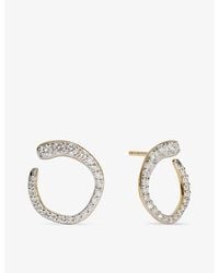 Monica Vinader - Riva Pave 18Ct Vermeil And Lab Grown Diamond Earrings - Lyst