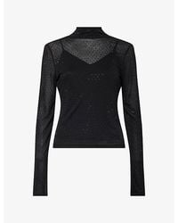 PAIGE - Ursula High-Neck Mesh Top - Lyst