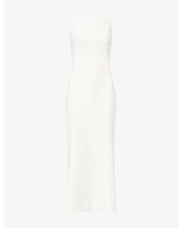 Givenchy - Square-Neck Satin-Crepe Maxi Dress - Lyst