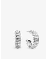 Sif Jakobs - Riva Rhodium-Plated Sterling Hoop Earrings - Lyst