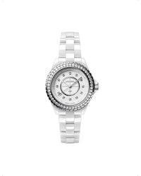 Chanel - H6418 J12 Steel, Ceramic And 1.21ct Diamond Quartz Watch - Lyst