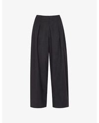 Whistles - Pleat-Front Barrel-Leg Cotton-Blend Trousers - Lyst
