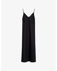 JOSEPH - Clea V-Neck Silk Midi Dress - Lyst