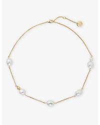 Maje - Faux-pearl Embellished Brass Necklace - Lyst