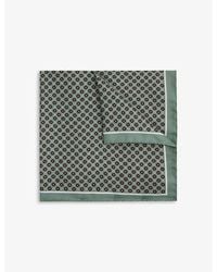 Reiss - Bampton Geometric-print Silk Pocket Square - Lyst