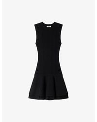 Sandro - Ruffle-Hem Knitted Mini Dress - Lyst