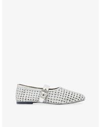 AllSaints - Sabine Woven Leather Ballet Flats - Lyst