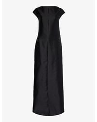 Givenchy - Open-back Split-hem Wool And Silk-blend Maxi Dress - Lyst