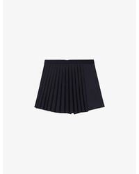 Maje - Lupli Straight-Fit Pleated Stretch-Woven Shorts - Lyst