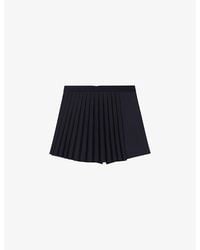 Maje - Lupli Straight-Fit Pleated Stretch-Woven Shorts - Lyst