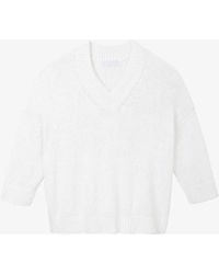The White Company - Three-quarter-length Sleeved Organic-cotton Blend Jumper X - Lyst