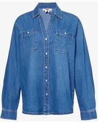 PAIGE - Georgie Patch-pocket Cotton And Linen-blend Denim Shirt - Lyst