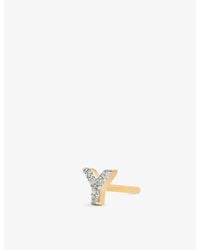 Missoma - Pavé Initial Y 18Ct Vermeil And Cubic Zirconia Single Stud Earring - Lyst