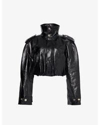 Dion Lee - Balloon Cropped Relaxed-fit Faux Leather Jacket - Lyst