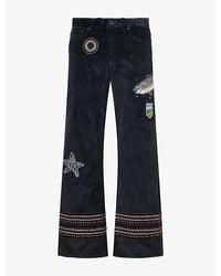 KHOKI - Patched Design Cotton Corduroy Trousers - Lyst