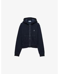 Prada - Branded Relaxed-Fit Cotton-Jersey Hoody - Lyst