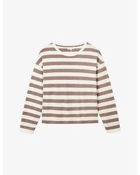 The White Company - Striped Oversized-Fit Cotton Top - Lyst