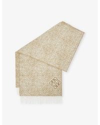 Loewe - Anagram-Pattern Wool And Cashmere-Blend Scarf - Lyst