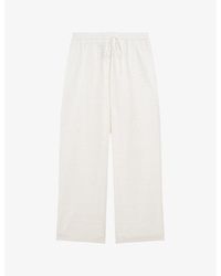 LK Bennett - Edie Broderie-anglaise Wide-leg Cotton Trousers - Lyst