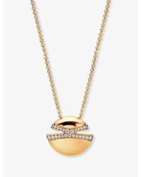 BVLGARI - Cabochon 18Ct- And 0.55Ct Pavé-Diamond Pendant Necklace - Lyst