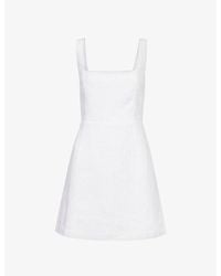 Posse - Skyla Square-neck Linen Mini Dress - Lyst