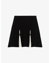 Claudie Pierlot - Flared Elasticated-Waist Knitted Mini Skirt - Lyst