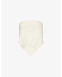 Jonathan Simkhai - Lahni Lace Triangle Linen-Blend Top - Lyst