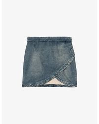 Zadig & Voltaire - Julipe Wrap-Front Denim Mini Skirt - Lyst