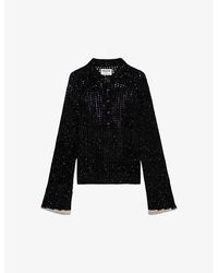 Zadig & Voltaire - Halty Button-Down Wide-Cuff Cashmere-Blend Jumper - Lyst