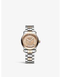 Chopard - 278559-6019 Happy Sport 18ct Rose-gold, Stainless-steel And 0.35ct Round-cut Diamond Automatic Watch - Lyst