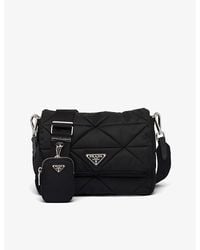 Prada - Quilted Brand-plaque Recycled-nylon Shoulder Bag - Lyst