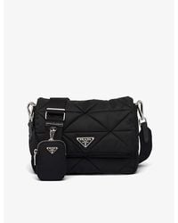 Prada - Quilted Brand-Plaque Nylon Shoulder Bag - Lyst