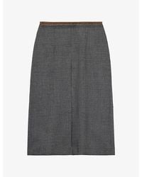 Prada - Rush Stitch Virgin-Wool Midi Skirt - Lyst