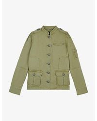 The Kooples - Officer-Collar Patch-Pockets Cotton Jacket - Lyst