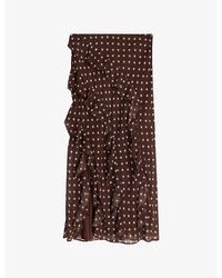 OMNES - Darline Star-Print Satin Midi Skirt - Lyst