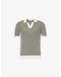 Orlebar Brown - Horton Ribbed-Trim Cotton-Crochet Polo Shirt - Lyst