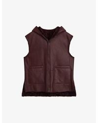 JOSEPH - Dantec Reversible-Shearling Hooded Leather Gilet - Lyst