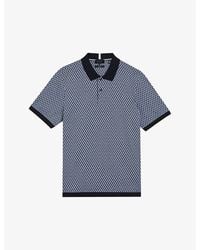 Ted Baker - Skelt Geometric-jacquard Cotton Polo Shirt - Lyst
