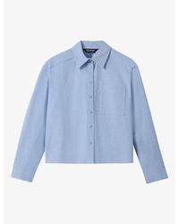 Whistles - Boxy-Fit Cropped Cotton Oxford Shirt - Lyst
