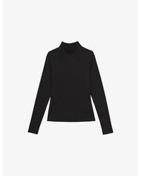 Reiss - Polly Ribbed Stretch-Cotton Top - Lyst