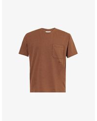 FRAME - Embroidered Cotton-jersey T-shirt - Lyst