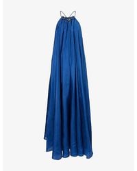Zimmermann - Aster Gathered-Bead Silk Maxi Dress - Lyst