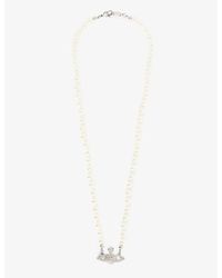 Vivienne Westwood - Bas Relief Orb Mini Silver-toned Brass And Pearl Necklace - Lyst
