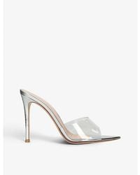 Gianvito Rossi - Elle 105 Leather And Pvc Heeled Mules - Lyst