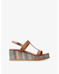 Jimmy Choo - Theia 60 Leather Wedge Heeled Sandals - Lyst