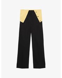 Loewe - Contrast-Panel Wool Trousers - Lyst
