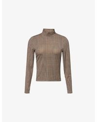 Veronica Beard - Nate High-Neck Stretch-Woven Top - Lyst